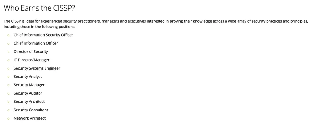 CISSP Who Earns It